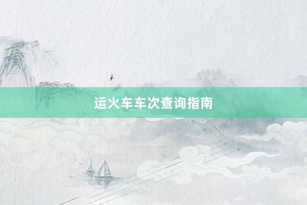 运火车车次查询指南